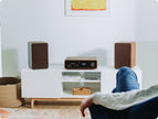 PURE Stereo Music System with Internet Radio, DAB+, FM, CD, Bluetooth and Phono Input Black/Walnut