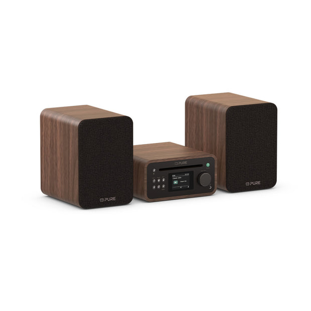 PURE Classic Stereo Mini with DAB+, FM, CD and Bluetooth 5.3 Walnut/Black