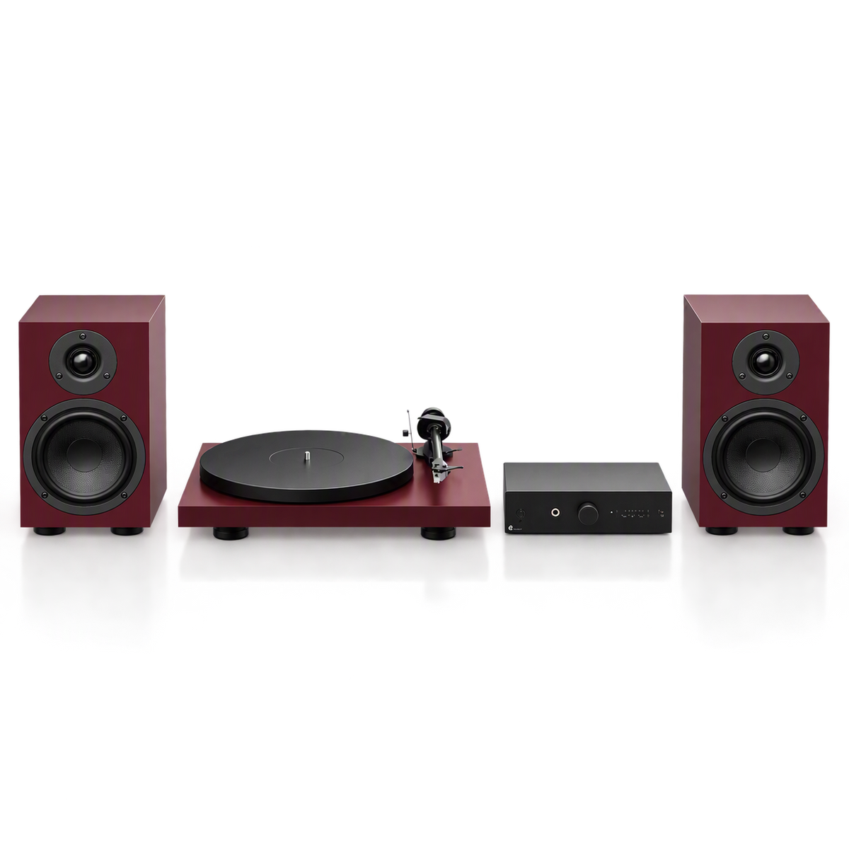 Pro-Ject Colourful Audio System 2 Hi-Fi Set - Wine Red Satin