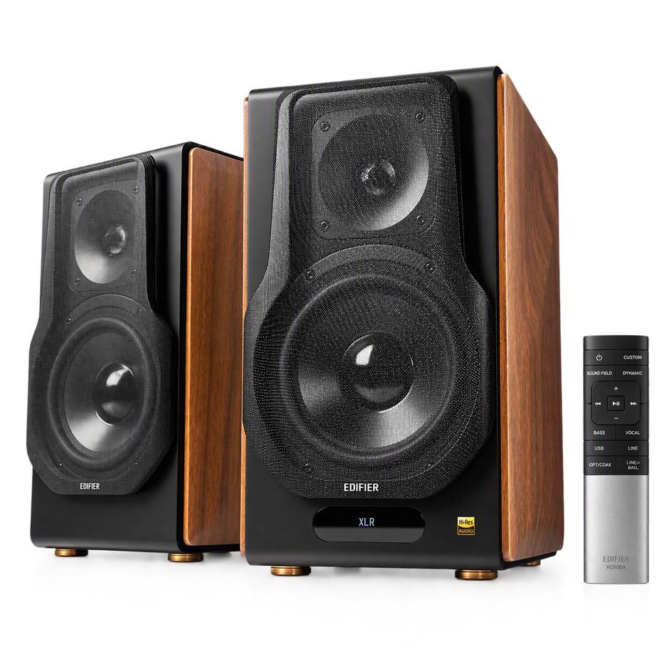 Edifier S3000MKII 2.0 Hi-Res Wireless Bluetooth Bookshelf Speaker Set - Brown