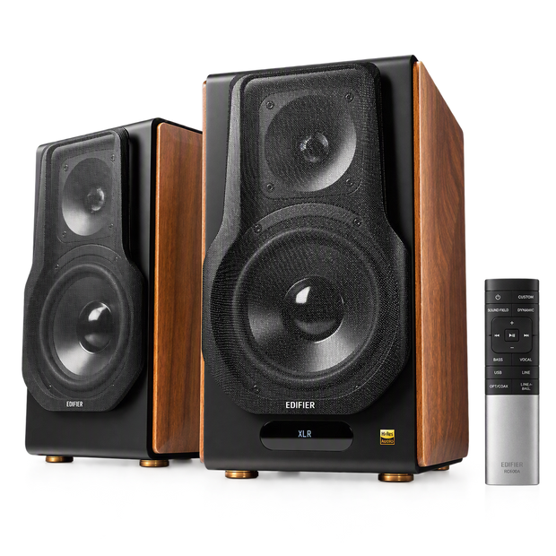 Edifier S3000MKII 2.0 Hi-Res Wireless Bluetooth Bookshelf Speaker Set - Brown
