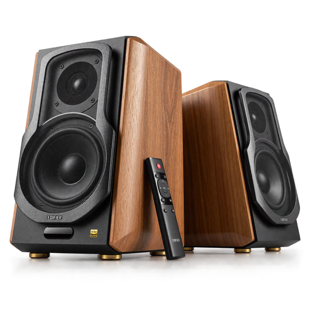 Edifier S1000MKII Hi-Res Audio Active 2.0 Bluetooth Bookshelf Speaker Set - Brown