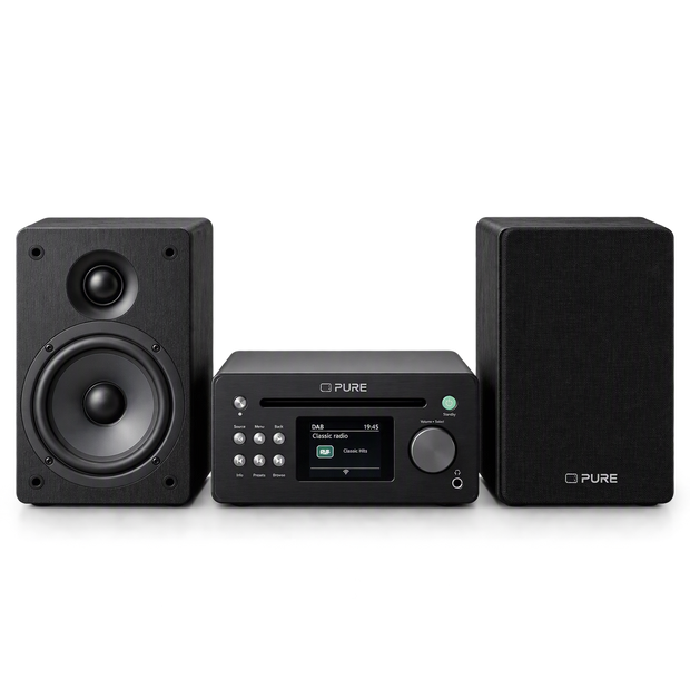 PURE Classic Stereo Mini with DAB+, FM, CD and Bluetooth 5.3 Black